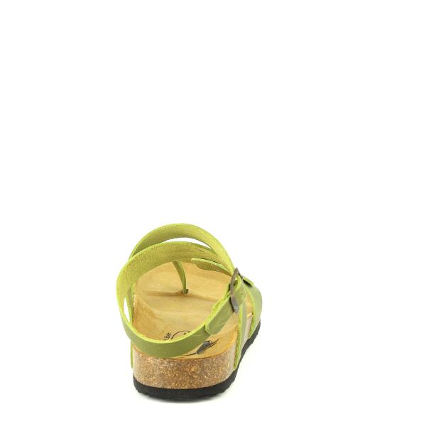 Captured from behind, this photo highlights the sturdy construction of the sandal's heel. The 2.5 cm heel-platform height provides a subtle lift, adding a touch of sophistication to any outfit. Paired with the synthetic sole for durability, this view emphasizes the quality craftsmanship and attention to detail synonymous with Plakton's footwear.