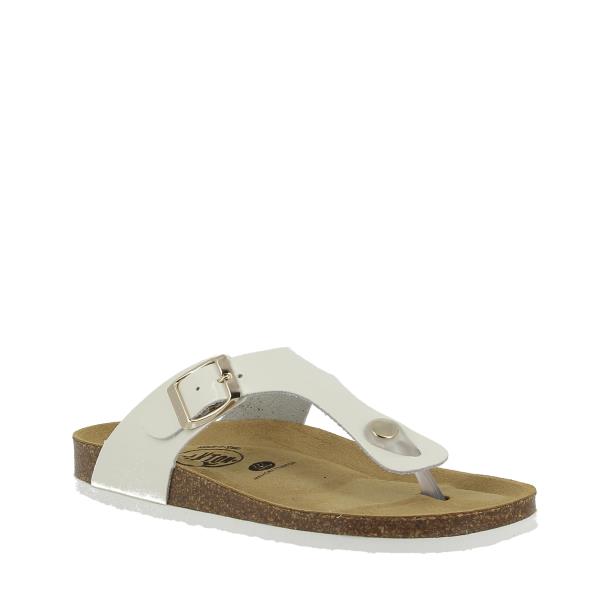 Showcase the elegant curves and craftsmanship of these sandals from an angled perspective, emphasizing the cork sole and round toe shape for maximum comfort.