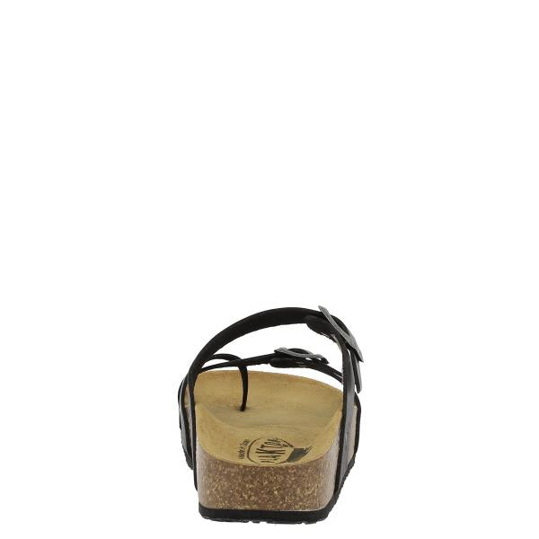 View the detailed back of Plakton's 341032 Black Thong Sandals. With a focus on durability and eco-friendly materials, these sandals embody craftsmanship and style, making them a versatile choice for your wardrobe.