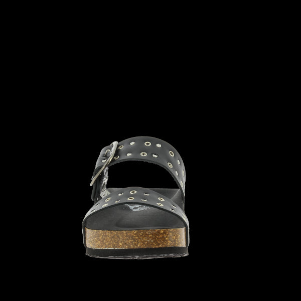 Discover the luxurious interior of Plakton's 343004 Black Studs Double-Strap Sandals. Lined with natural leather and equipped with an anti-bacterial insole, they ensure comfort and freshness.