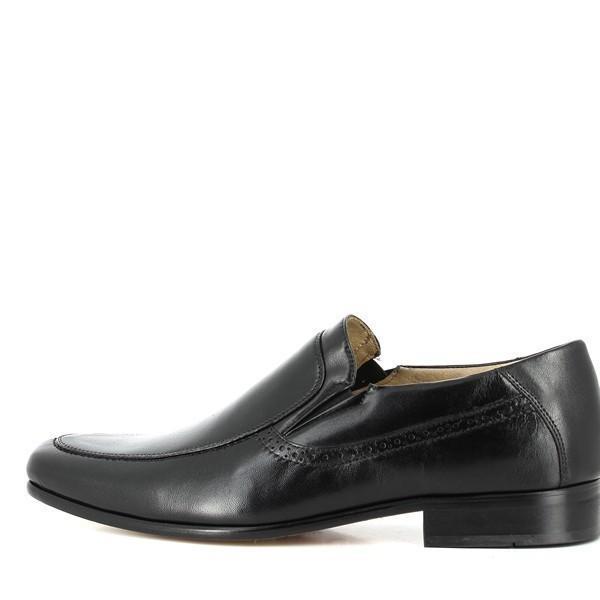 A view of the internal side of the Anatomic Watch Black Driver Shoes, revealing the soft, genuine sheepskin lining and cushioned footbed. The internal shot highlights the shoe's high-quality craftsmanship and the plush interior designed for comfort.