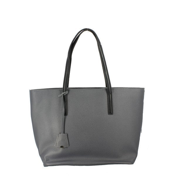 This image showcases the Bridas 296 Grey Shoulder Bag, elegantly displayed against a neutral backdrop. The bag features a soft leather exterior with a subtle sheen, complemented by an adjustable strap that allows for versatile styling. The structured shape and clean lines highlight its modern design, while the unique craftsmanship details add a touch of sophistication, making it an ideal choice for any occasion.