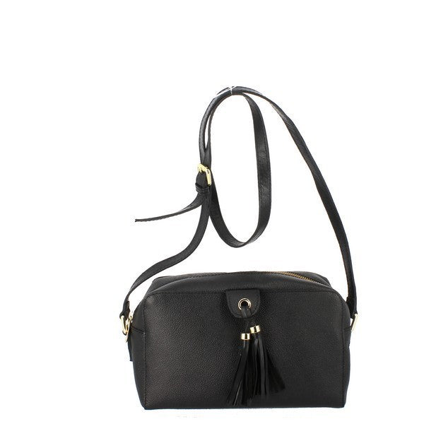 The front of the Bridas 297 Navy Crossbody Bag presents a chic and sophisticated appearance. The soft navy leather exudes a luxurious feel, complemented by the signature Bridas logo embossed near the top. The bag's minimalist design is accented by delicate stitching along the edges, creating a polished look. The adjustable strap, which can be worn comfortably across the body, adds to its versatility, making it ideal for any occasion.