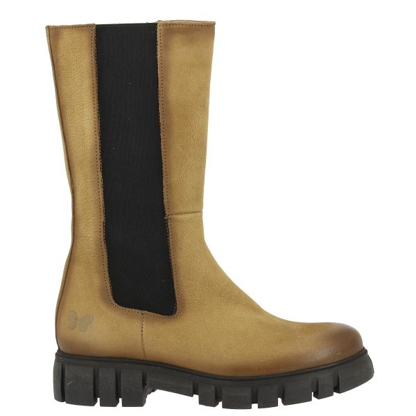 The Felmini C805 Beige Boot showcases its sleek and streamlined profile, with a soft leather upper in a neutral beige color. The round toe adds a classic touch, while the mid-calf height provides a versatile and modern look.