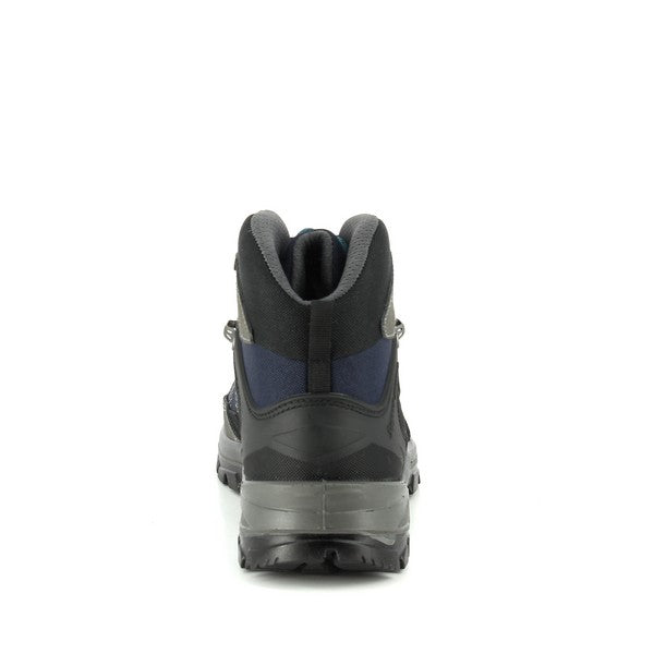 The back view of the Grisport 14509D5G sneakers shows off the sneaker’s clean design, with the 4cm heel providing additional support. The leather upper and synthetic sole construction are visible, demonstrating the balance between style and durability. The back profile highlights the shoe's ergonomic design, ensuring comfort and stability for outdoor activities.