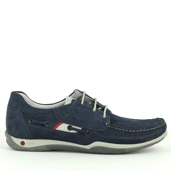 A full-profile view of the Grisport 8502N102MP Navy Sneakers, showcasing the sleek leather upper, lace-up closure, and streamlined silhouette.