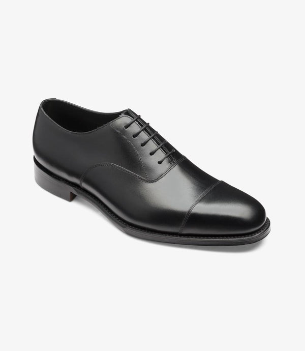 LOAKE ALDWYCH BLACK OXFORD TOE CAP LEATHER SOLE F-MEDIUM