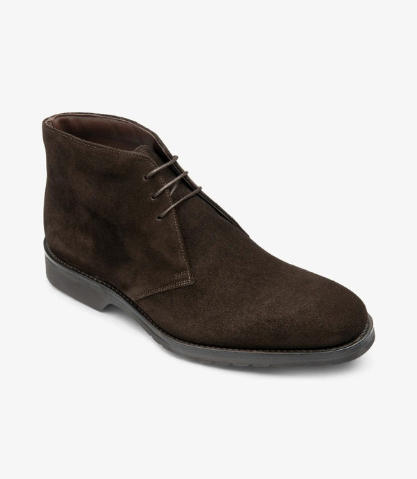 LOAKE ALTMAN DARK BROWN SUEDE DERBY BOOT SOLE G-WIDE