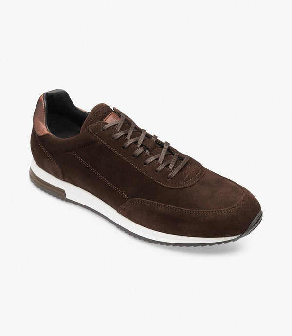 LOAKE BANNISTER BROWN SUEDE TRAINER  RUBBER SOLE F-MEDIUM