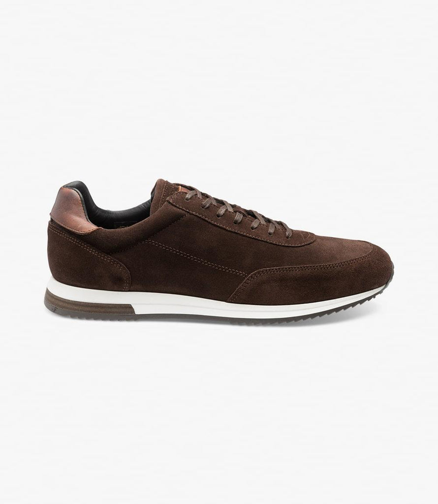 LOAKE BANNISTER BROWN SUEDE TRAINER  RUBBER SOLE F-MEDIUM