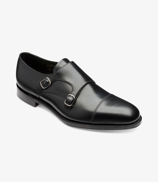 LOAKE CANNON BLACK DOUBLE MONK LEATHER SOLE F-MEDIUM