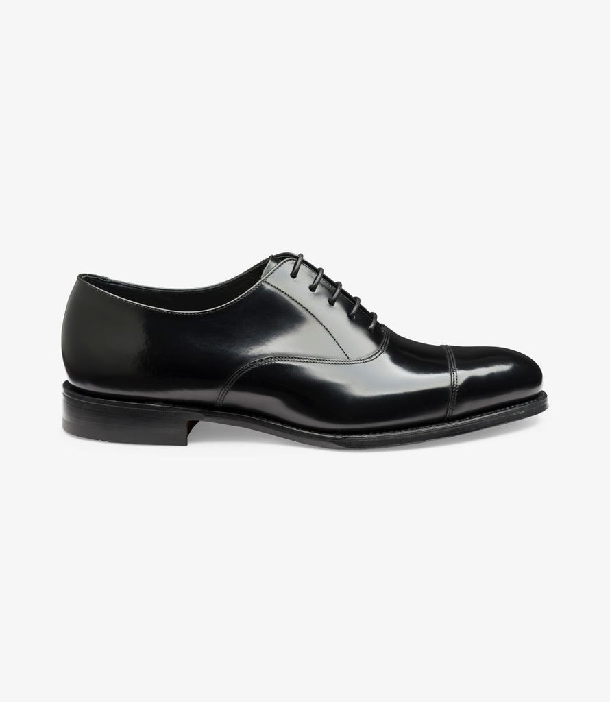 LOAKE ELGIN BLACK OXFORD TOE CAP LEATHER SOLE G-WIDE