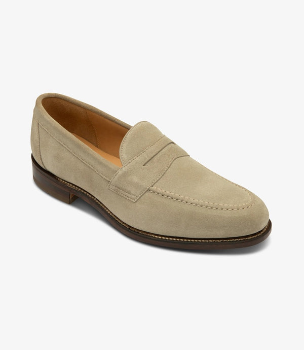 LOAKE IMPERIAL SAND SUEDE LOAFER LEATHER SOLE F-MEDIUM