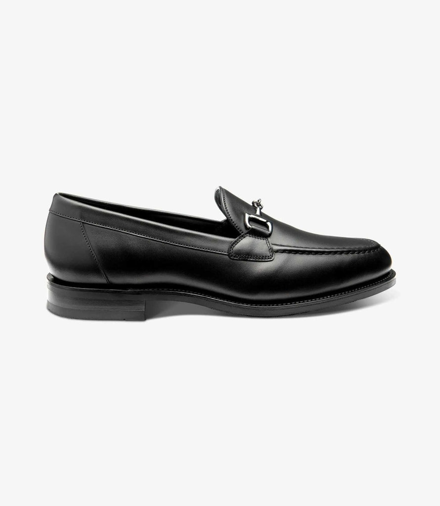 LOAKE KENSINGTON BLACK LOAFER SLIP ON RUBBER SOLE F-MEDIUM