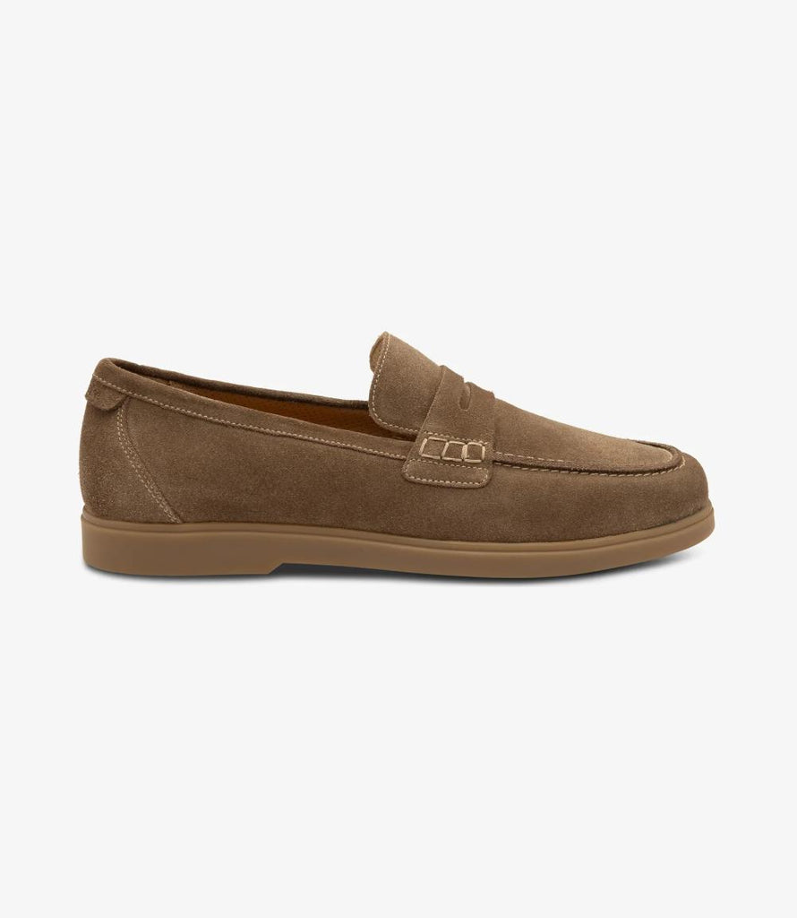 LOAKE LUCCA FLINT SUEDE LOAFER RUBBER SOLE F-MEDIUM