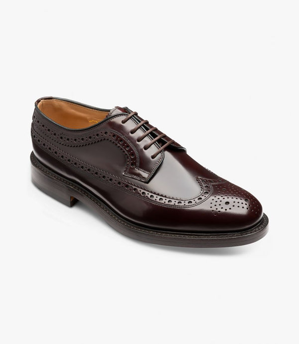 LOAKE ROYAL BURGUNDY DERBY BROGUE DOUBLE LEATHER SOLE F-MEDIUM