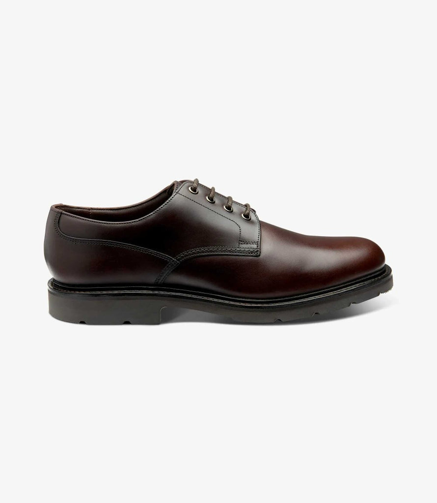 LOAKE RYDE DARK BROWN DERBY RUBBER SOLE F-MEDIUM