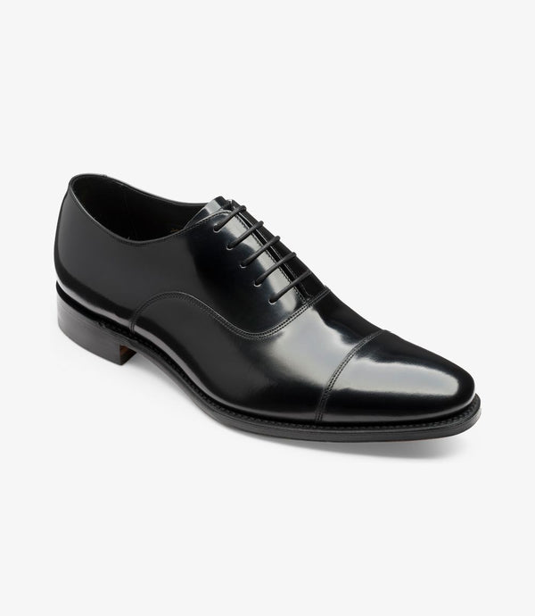 LOAKE SMITH BLACK OXFORD TOE CAP LEATHER SOLE F-MEDIUM