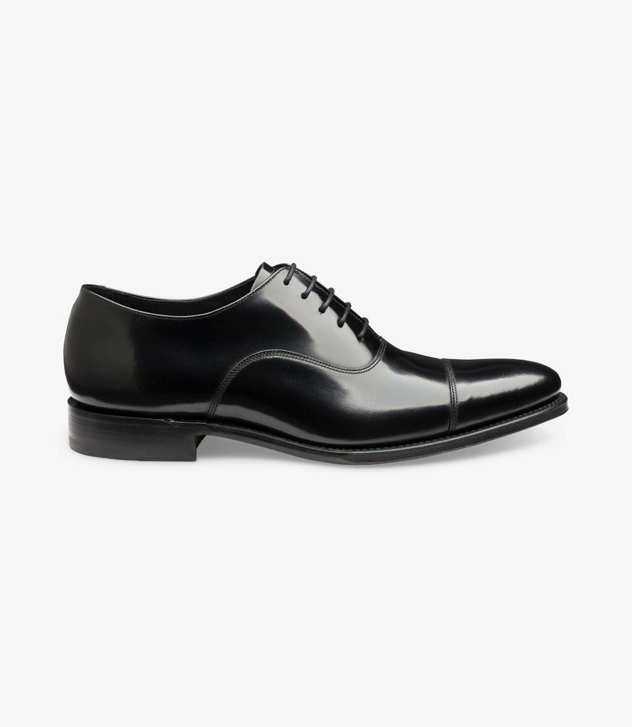 LOAKE SMITH BLACK OXFORD TOE CAP LEATHER SOLE F-MEDIUM