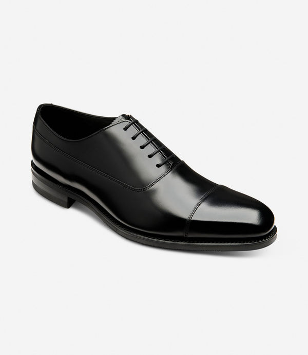 LOAKE TRUMAN BLACK POLISHED OXFORD RUBBER SOLE F-MEDIUM