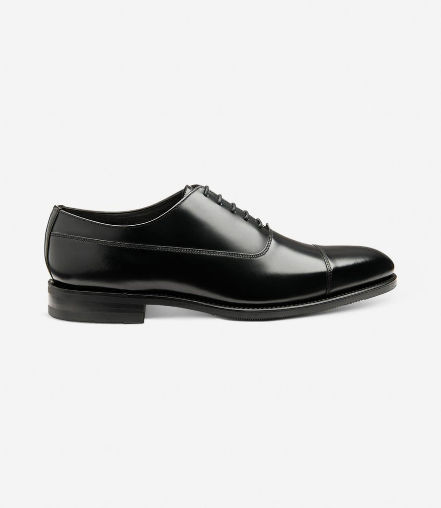 LOAKE TRUMAN BLACK POLISHED OXFORD RUBBER SOLE F-MEDIUM