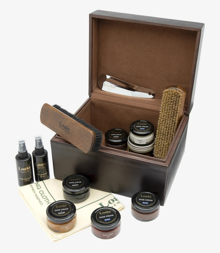 LOAKE LEATHER VALET BOX DARK BROWN