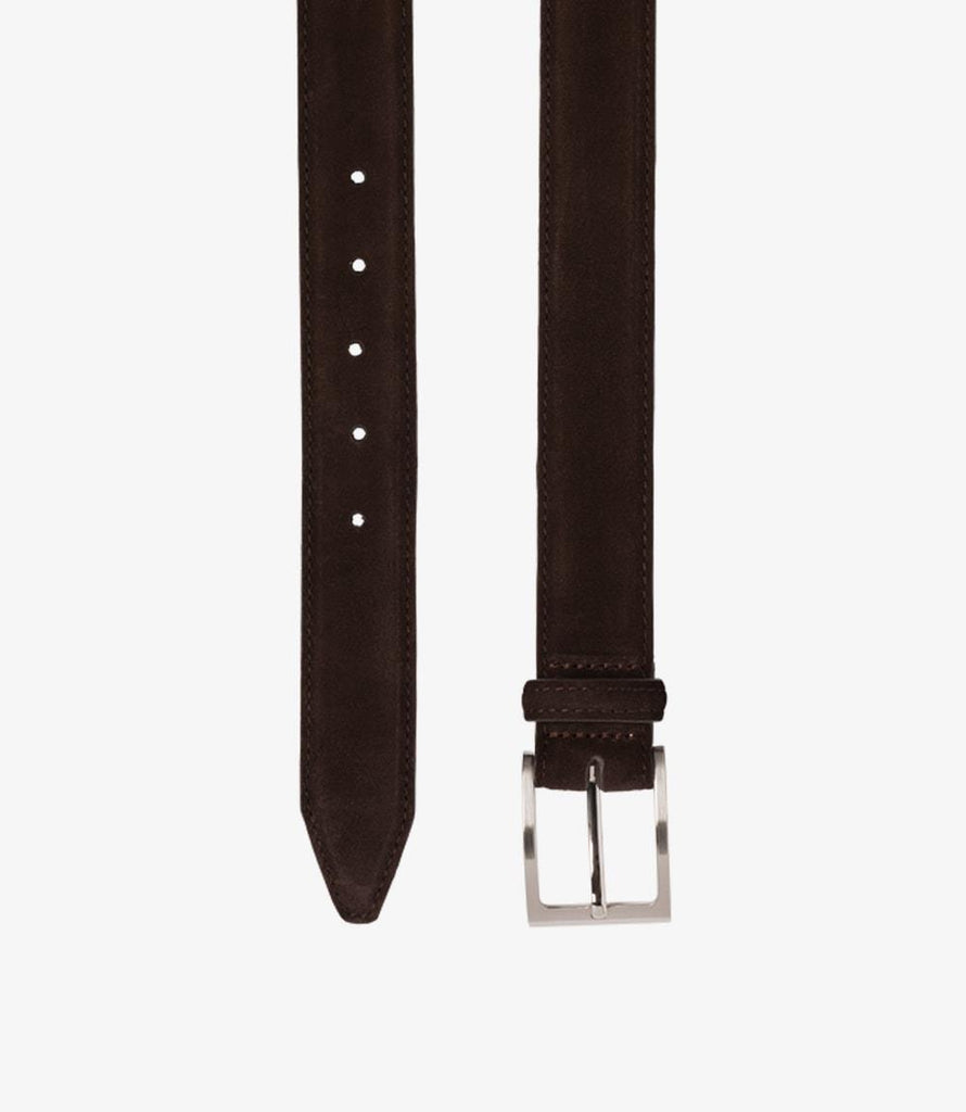 LOAKE WILLIAM DARK BROWN SUEDE BELT