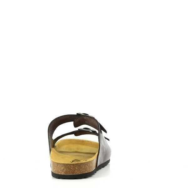 From the back, the Plakton 100010 Dark Brown Men's Sandals reveal a subtle 2.5cm heel platform, providing a discreet lift for added elegance. The contoured lining offers optimal support and comfort with every step, while the synthetic sole ensures durability and stability. Designed with meticulous attention to detail, these sandals offer both style and functionality.