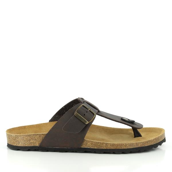 A close-up image highlighting the plush bios contoured lining of Plakton's 100012 Oak Thong Sandals. The soft leather upper ensures comfort and support with every step, making them an ideal choice for all-day wear.