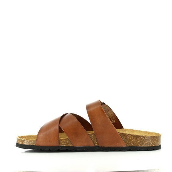 An elegant image capturing the sleek design and rich oak color of Plakton's 100021 Multi Strap Sandals. The multiple straps add a touch of sophistication, while the premium leather construction exudes durability and style.