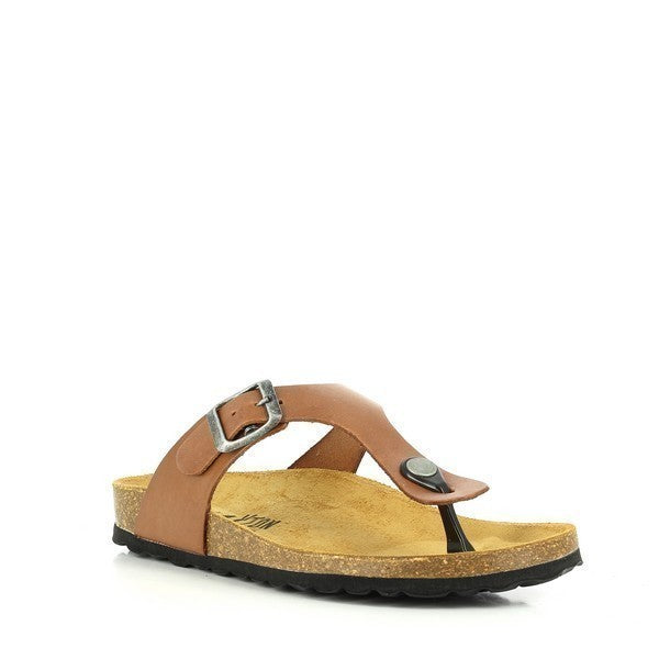 The internal side of Plakton's 101671 Tan Thong Sandals reveals a luxuriously soft leather lining, ensuring all-day comfort and breathability for your feet.
