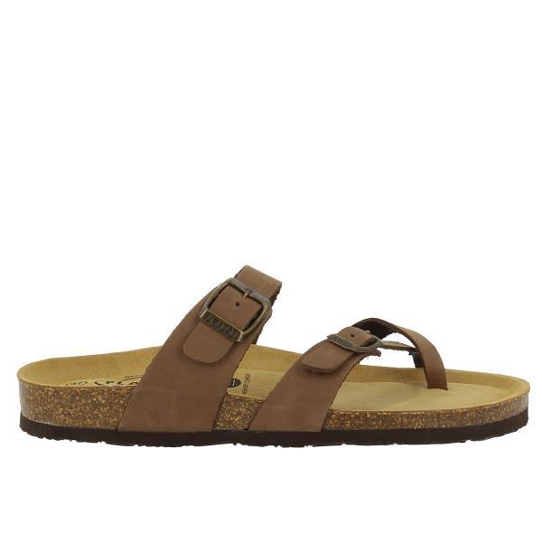 Capture the refined charm of Plakton's 181032 Mocha Thong Sandals, showcasing the luxurious mocha leather upper and sleek silhouette.