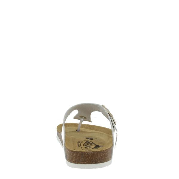 Highlight the back of the sandals, featuring the heel-platform design and the subtle lift provided by the 2.5cm cork sole, perfect for a sophisticated silhouette.