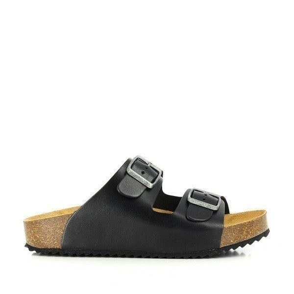 Experience elegance in motion with Plakton's 340010 Black Napa Double Strap Sandals. Crafted from premium leather, these sandals feature a sleek side profile that enhances any outfit with its minimalist design.
