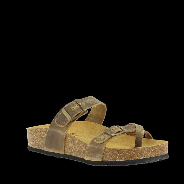 Admire the chic angle of Plakton's 341032 Beige Thong Sandals. With a cork sole and anti-bacterial leather lining, these women's sandals offer durability and freshness, ensuring stylish comfort throughout the day.