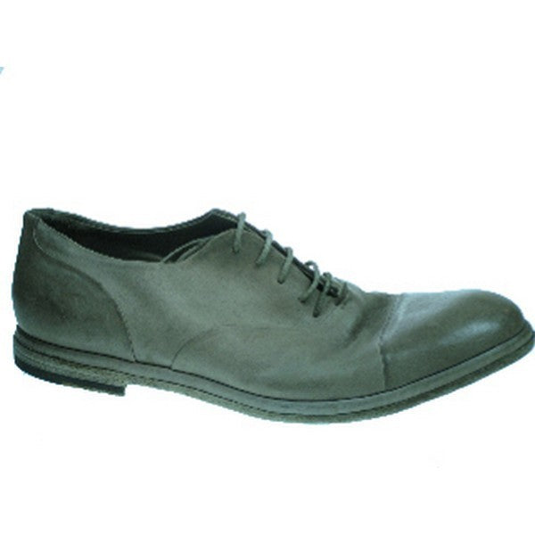 A clear side view of the Forte S143168 Green Lace-Up Shoes, showcasing the sleek leather upper, rounded toe, and clean design for a refined look.