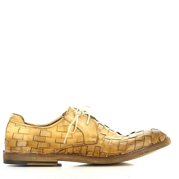 A clear shot of the Forte S182227 Beige Lace-Up Shoes from the side, showcasing the smooth, premium leather upper and the clean, round toe design. The subtle 2 cm heel-platform height adds a touch of sophistication while maintaining comfort.