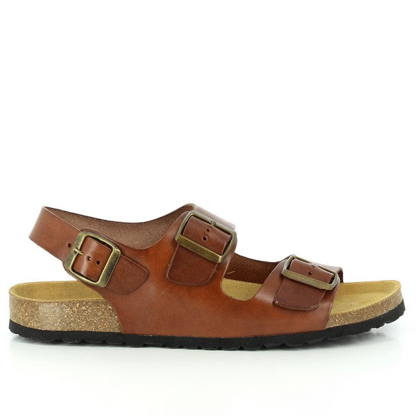 In this captivating photo, Plakton's 105113 Tan Slingback Sandals command attention with their sleek design and superior craftsmanship. Handcrafted in Spain, these sandals feature a leather upper and bios contoured lining for optimal support. The adjustable straps ensure a personalized fit, while the cork sole offers stability and eco-friendly appeal. Step into sustainable comfort and style with Plakton's iconic design.